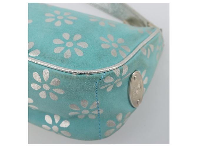 Céline CELINE Accessory Pouch Suede Light Blue Silver Auth BAZ625A Silvery - view 15