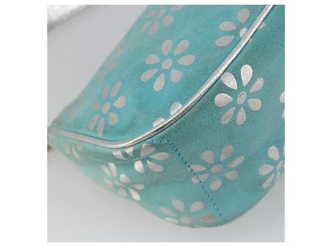Céline CELINE Accessory Pouch Suede Light Blue Silver Auth BAZ625A Silvery - view 16