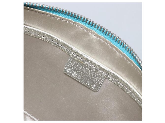 Céline CELINE Accessory Pouch Suede Light Blue Silver Auth BAZ625A Silvery - view 19