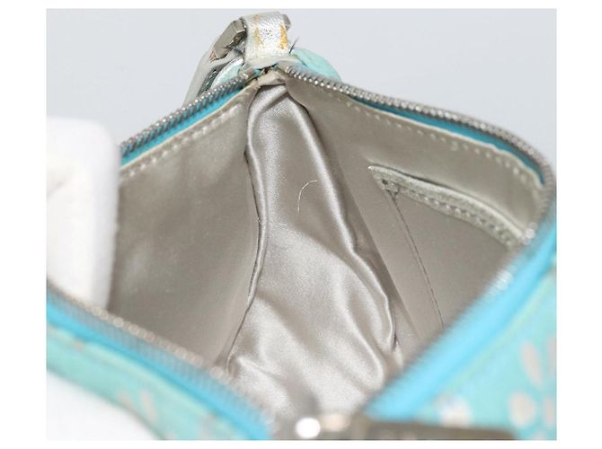Céline CELINE Accessory Pouch Suede Light Blue Silver Auth BAZ625A Silvery - view 21