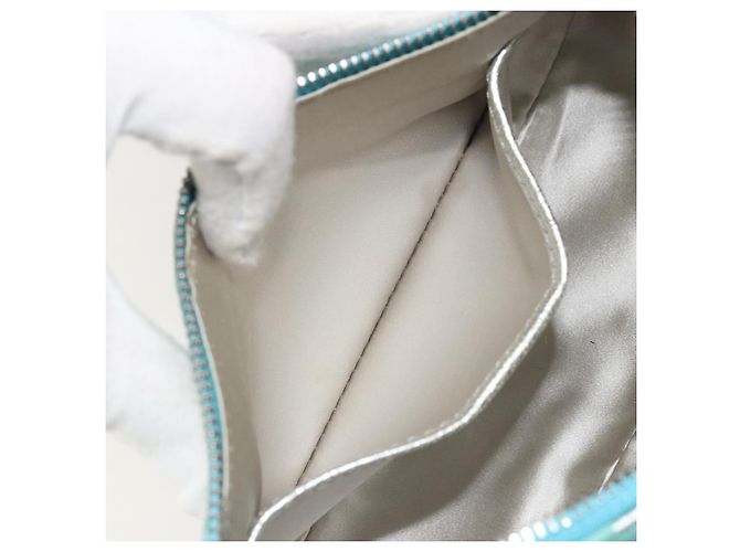Céline CELINE Accessory Pouch Suede Light Blue Silver Auth BAZ625A Silvery - view 22