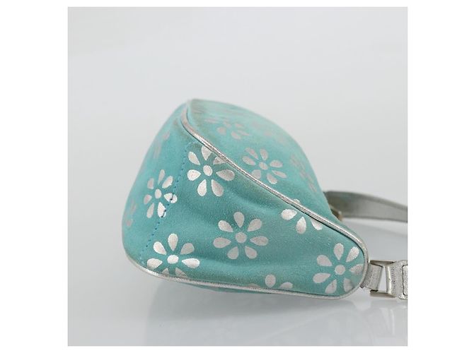 Céline CELINE Accessory Pouch Suede Light Blue Silver Auth BAZ625A Silvery - view 3