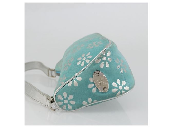 Céline CELINE Accessory Pouch Suede Light Blue Silver Auth BAZ625A Silvery - view 4