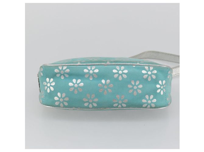Céline CELINE Accessory Pouch Suede Light Blue Silver Auth BAZ625A Silvery - view 5