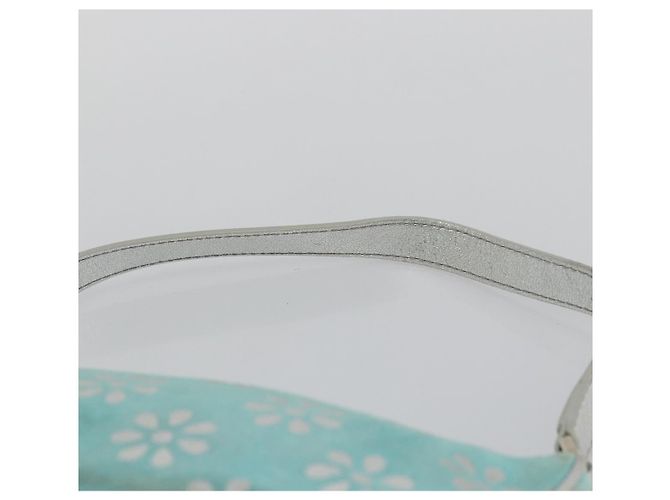 Céline CELINE Accessory Pouch Suede Light Blue Silver Auth BAZ625A Silvery - view 8