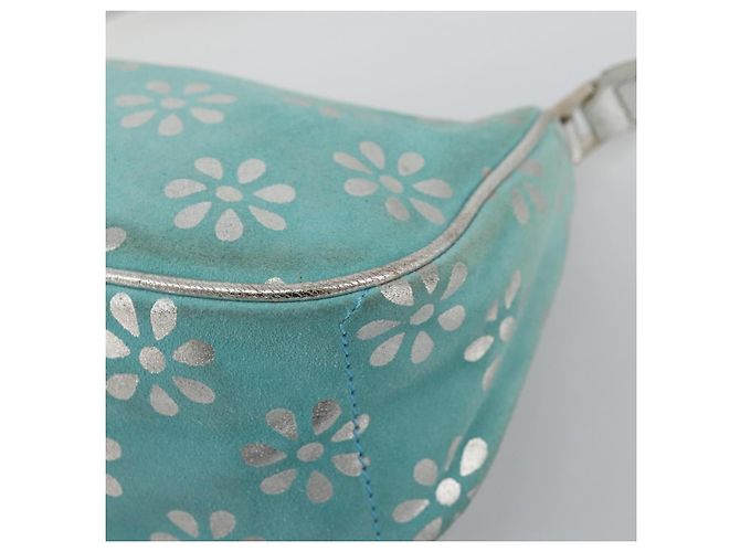 Céline CELINE Accessory Pouch Suede Light Blue Silver Auth BAZ625A Silvery - view 9