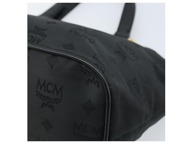 MCM Vicetos Logogram Borsa a Mano Nylon Nero Oro Auth mr2197 D'oro - vista 15