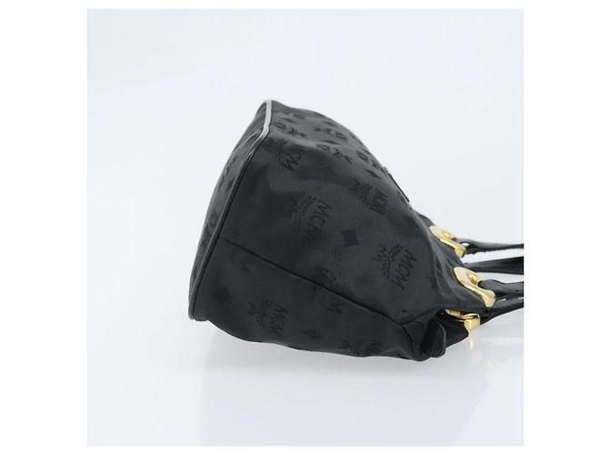 MCM Vicetos Logogram Borsa a Mano Nylon Nero Oro Auth mr2197 D'oro - vista 3