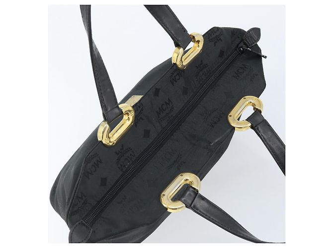 MCM Vicetos Logogram Borsa a Mano Nylon Nero Oro Auth mr2197 D'oro - vista 6