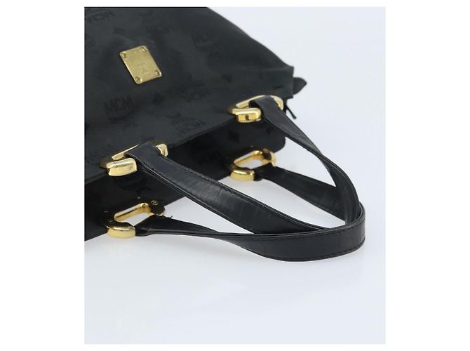 MCM Vicetos Logogram Borsa a Mano Nylon Nero Oro Auth mr2197 D'oro - vista 7