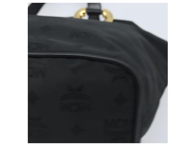 MCM Vicetos Logogram Borsa a Mano Nylon Nero Oro Auth mr2197 D'oro - vista 9