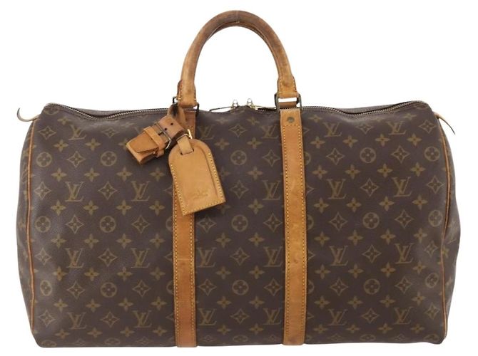 LOUIS VUITTON Borsa Boston Monogram Keepall 50 M41426 LV Auth BSZ706 Monogramma - vista 13