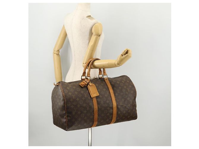 LOUIS VUITTON Borsa Boston Monogram Keepall 50 M41426 LV Auth BSZ706 Monogramma - vista 23