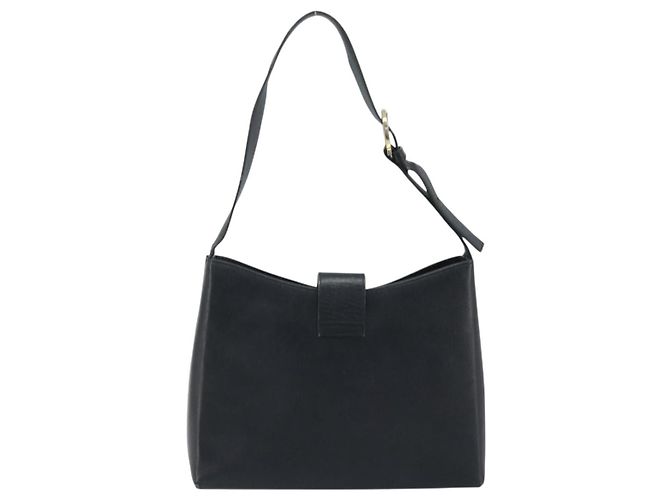 Bolsa de Ombro Gancini em Couro Preto e Dourado Auth BA11825 da Salvatore Ferragamo - vista 2