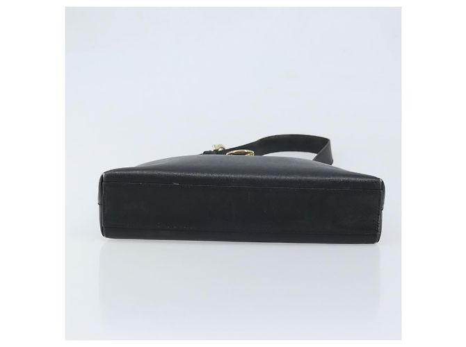 Bolsa de Ombro Gancini em Couro Preto e Dourado Auth BA11825 da Salvatore Ferragamo - vista 5