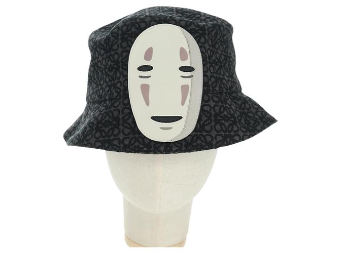 Cappello bucket nero LOEWE Anagram Ghibli Spirited Away No Face Auth SW2255SM - vista 13