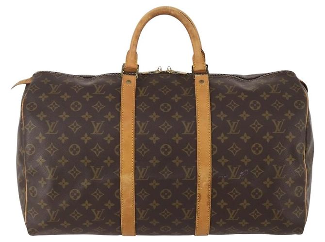LOUIS VUITTON Borsa Boston Monogram Keepall 50 M41426 Auth LV am10987 Monogramma - vista 13