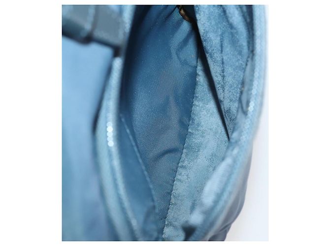 PRADA Backpack Nylon Light Blue Silver Auth ARZ796 Silvery - vista 25