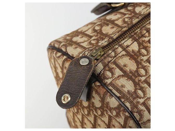 Borsa Boston in tela Trotter Christian Dior marrone oro Auth bs34246 D'oro - vista 10