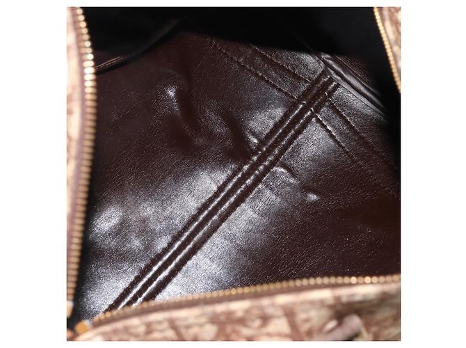 Borsa Boston in tela Trotter Christian Dior marrone oro Auth bs34246 D'oro - vista 11