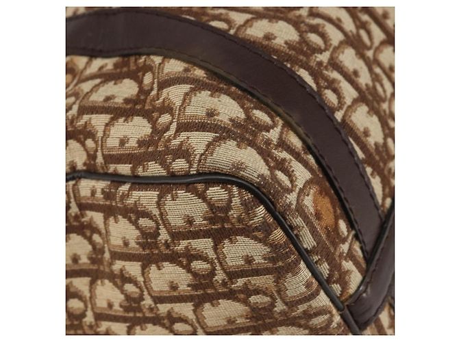 Borsa Boston in tela Trotter Christian Dior marrone oro Auth bs34246 D'oro - vista 16