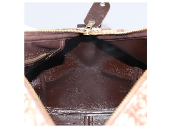 Borsa Boston in tela Trotter Christian Dior marrone oro Auth bs34246 D'oro - vista 17
