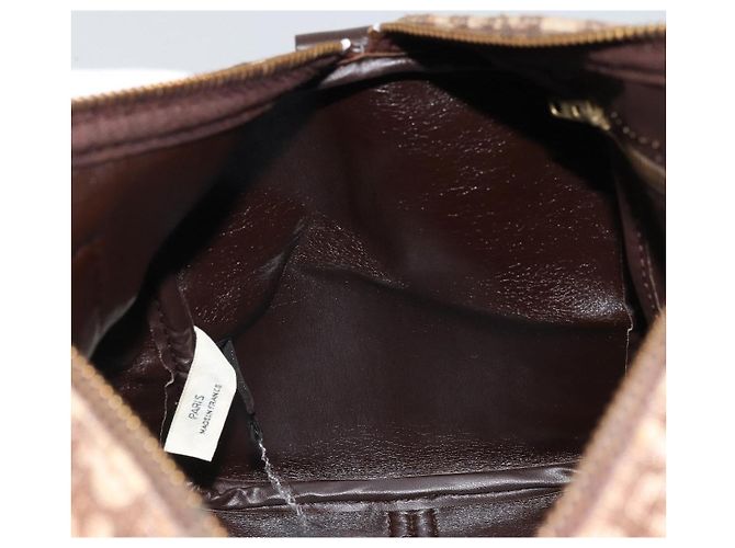 Borsa Boston in tela Trotter Christian Dior marrone oro Auth bs34246 D'oro - vista 18