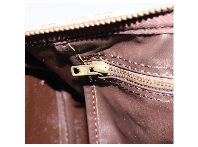 Borsa Boston in tela Trotter Christian Dior marrone oro Auth bs34246 D'oro - vista 19