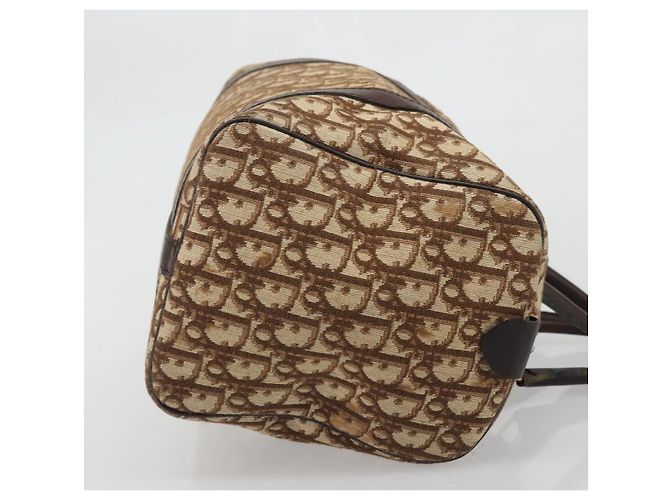 Borsa Boston in tela Trotter Christian Dior marrone oro Auth bs34246 D'oro - vista 3