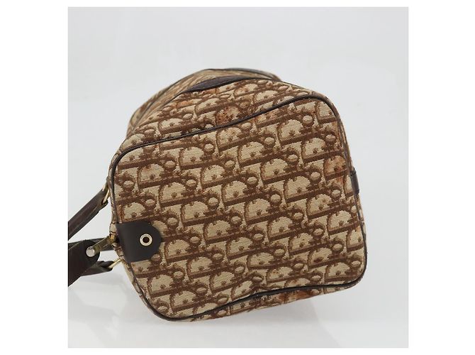 Borsa Boston in tela Trotter Christian Dior marrone oro Auth bs34246 D'oro - vista 4