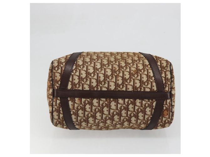 Borsa Boston in tela Trotter Christian Dior marrone oro Auth bs34246 D'oro - vista 5