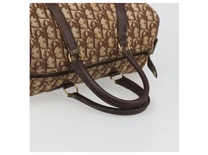 Borsa Boston in tela Trotter Christian Dior marrone oro Auth bs34246 D'oro - vista 7