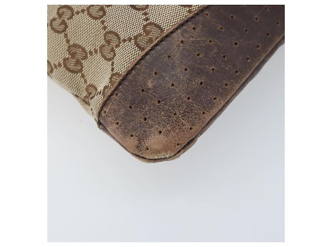 GUCCI GG Canvas Shoulder Bag Beige Silver 145857 Auth ka3527 Silvery - view 15