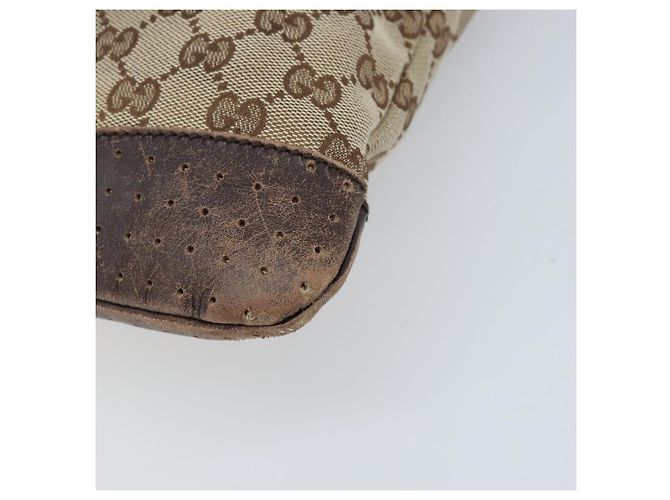 GUCCI GG Canvas Shoulder Bag Beige Silver 145857 Auth ka3527 Silvery - view 16