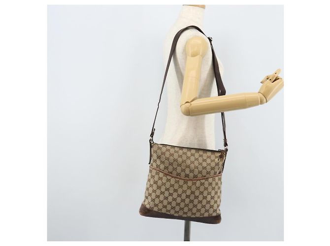 GUCCI GG Canvas Shoulder Bag Beige Silver 145857 Auth ka3527 Silvery - view 25