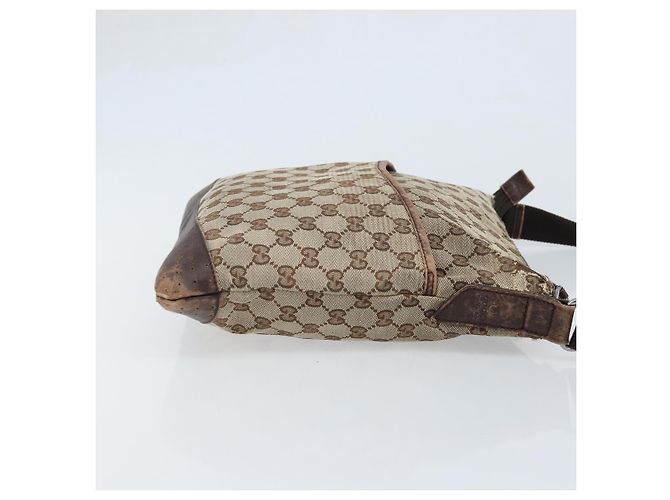 GUCCI GG Canvas Shoulder Bag Beige Silver 145857 Auth ka3527 Silvery - view 3