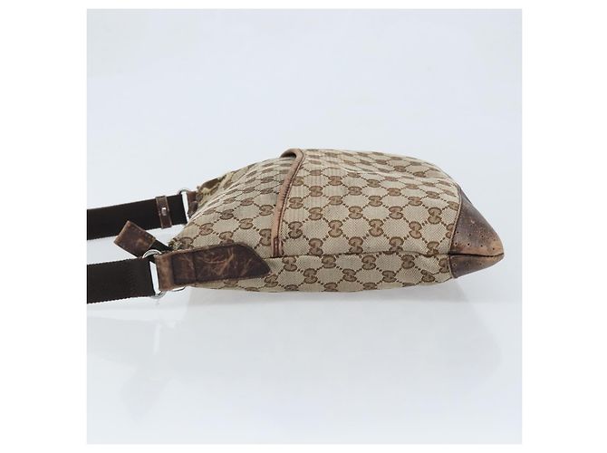 GUCCI GG Canvas Shoulder Bag Beige Silver 145857 Auth ka3527 Silvery - view 4