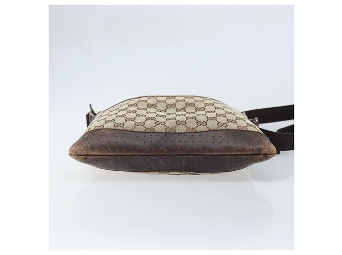 GUCCI GG Canvas Shoulder Bag Beige Silver 145857 Auth ka3527 Silvery - view 5