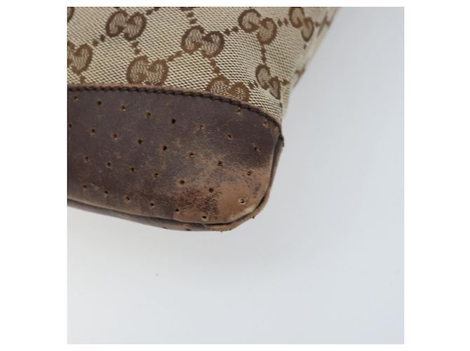 GUCCI GG Canvas Shoulder Bag Beige Silver 145857 Auth ka3527 Silvery - view 8