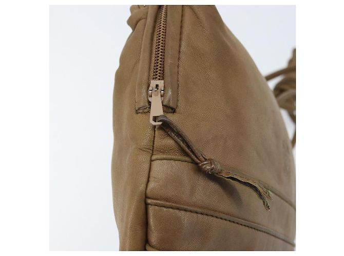 LOEWE Borsa a Spalla Anagram Pelle Marrone Auth 166780 - vista 10