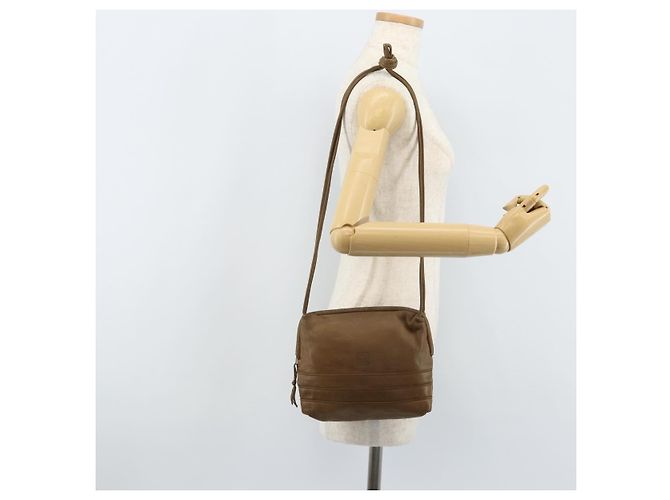LOEWE Borsa a Spalla Anagram Pelle Marrone Auth 166780 - vista 21