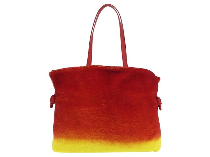 LOEWE - Studio Ghibli Castello Errante di Howl Clutch Flamenco XL Rosso Auth 167173SM - vista 2