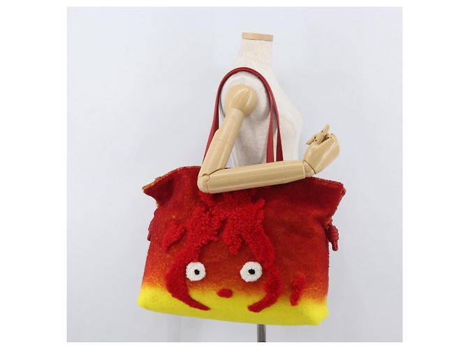 LOEWE - Studio Ghibli Castello Errante di Howl Clutch Flamenco XL Rosso Auth 167173SM - vista 24