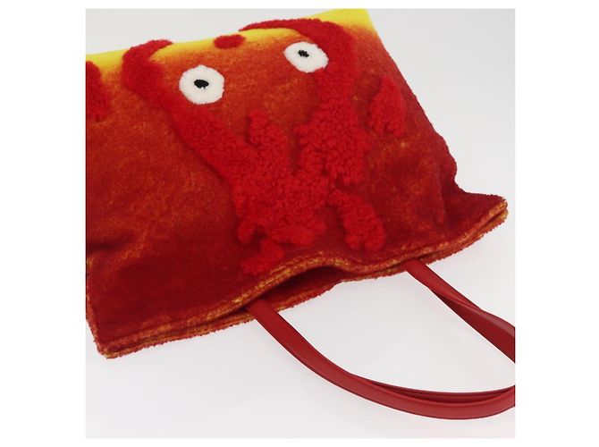 LOEWE - Studio Ghibli Castello Errante di Howl Clutch Flamenco XL Rosso Auth 167173SM - vista 6