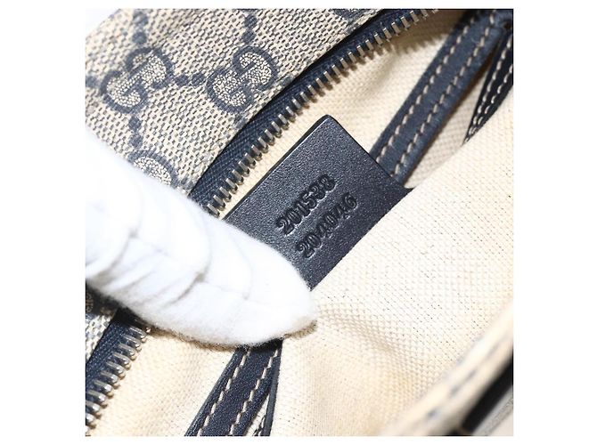 Gucci Borsa a Spalla GG Supreme in PVC Blu Navy Argento 201538 Auth bs34231 - vista 12