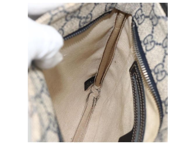 Gucci Borsa a Spalla GG Supreme in PVC Blu Navy Argento 201538 Auth bs34231 - vista 20