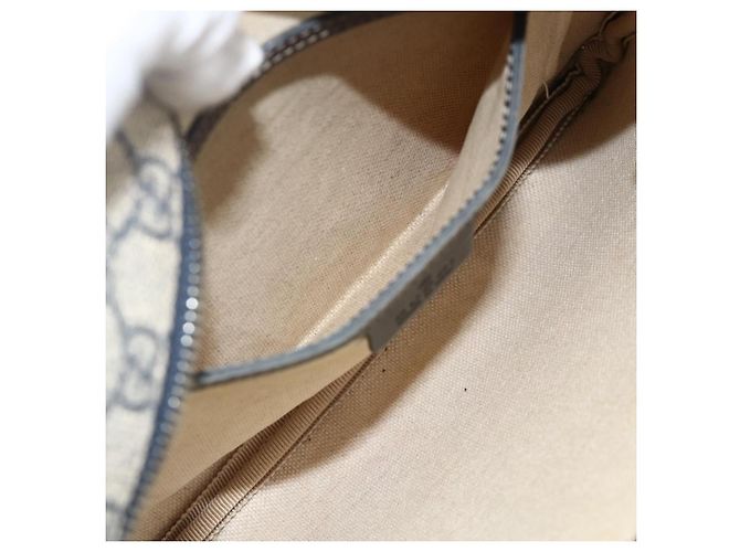 Gucci Borsa a Spalla GG Supreme in PVC Blu Navy Argento 201538 Auth bs34231 - vista 21