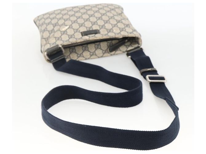 Gucci Borsa a Spalla GG Supreme in PVC Blu Navy Argento 201538 Auth bs34231 - vista 7