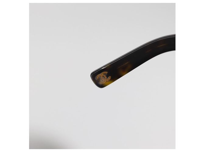 Occhiali da sole CHANEL tartaruga plastica marrone CC Auth 162588 - vista 10