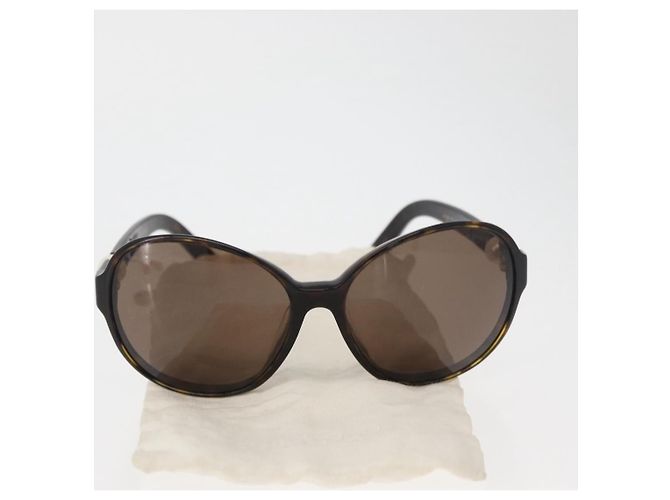 Occhiali da sole CHANEL tartaruga plastica marrone CC Auth 162588 - vista 12
